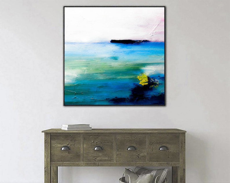 Large Art Landscape Paintings Acrylic Blue And White Oil Paintings On Canvas Unique Painting Expressionism Painting Living Room Art