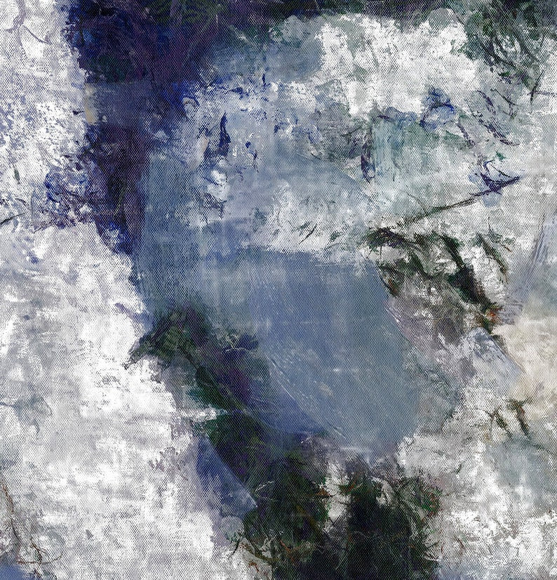 Abstract Gray Paintings On Canvas Original Blue Clouds Artwork Textured Handmade Painting Modern 50x50 Creative Decoration for Living Room