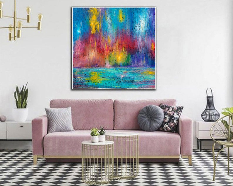 Color Symphony Vibrant Abstract Expressionist Painting Dynamic Modern Art Movement Energy Modern Design Textured Bright Art