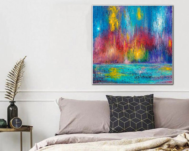 Color Symphony Vibrant Abstract Expressionist Painting Dynamic Modern Art Movement Energy Modern Design Textured Bright Art