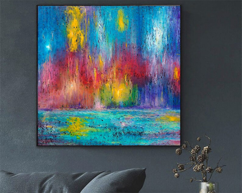 Color Symphony Vibrant Abstract Expressionist Painting Dynamic Modern Art Movement Energy Modern Design Textured Bright Art