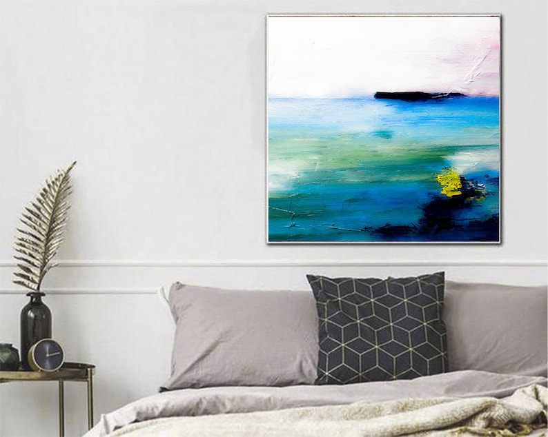 Large Art Landscape Paintings Acrylic Blue And White Oil Paintings On Canvas Unique Painting Expressionism Painting Living Room Art