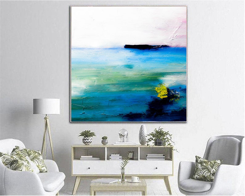 Large Art Landscape Paintings Acrylic Blue And White Oil Paintings On Canvas Unique Painting Expressionism Painting Living Room Art