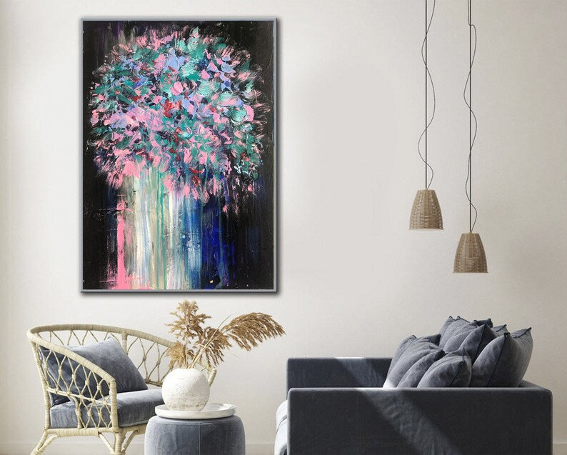 Extra Large Abstract Paintings On Canvas, Luxury Colorful Painting Contemporary Art, Awesome Living Room Home Decor