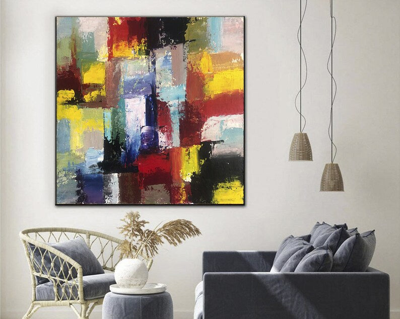 Bold Colorful Brushstrokes Impressionist Style Vibrant Palette Energetic Painting Contemporary Art Textured Art Dynamic Composition