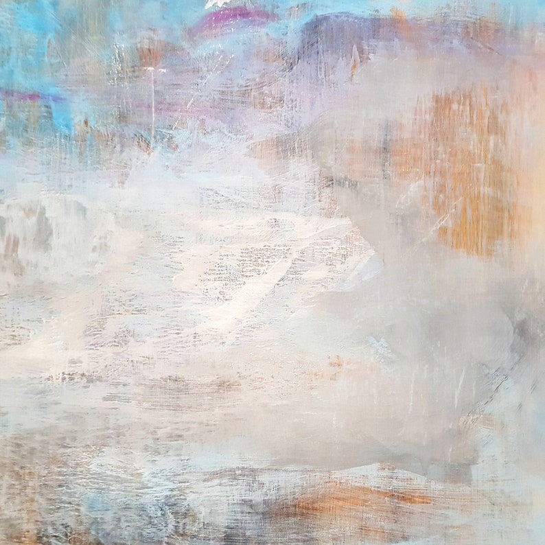 Oversized Abstract Beige Paintings on Canvas Original Oil Painting Textured Gray Painting Stand with Ukraine Art for Living Room Wall Decor