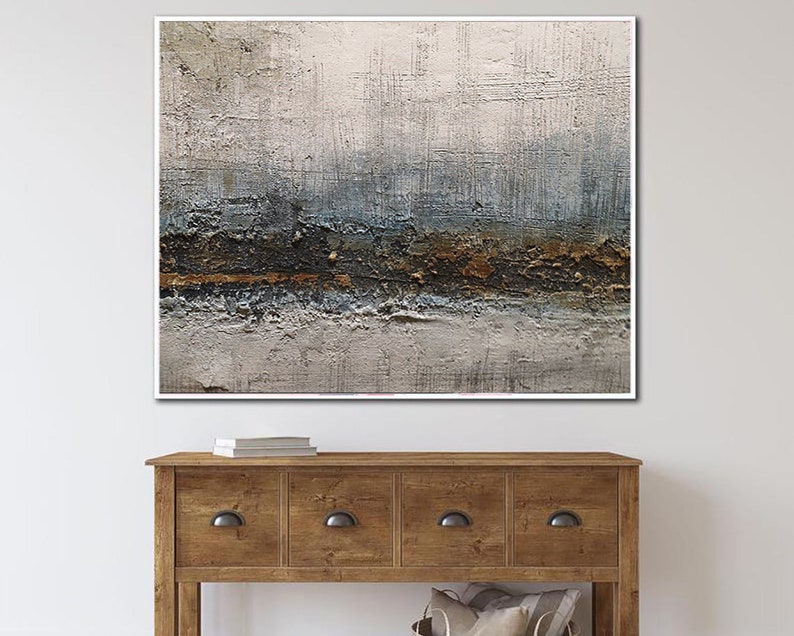 Large Gray Paintings On Canvas Abstract Gray Painting Contemporary Art Textured Painting Modern Art Canvas Living Room Wall Decor Modern