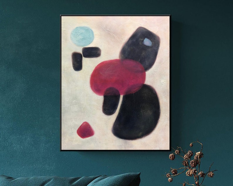 Abstract Geometric Original Painting Modern Wall Art Colorful Abstract Artwork Contemporary Artwork For Interior Bedroom Wall Art