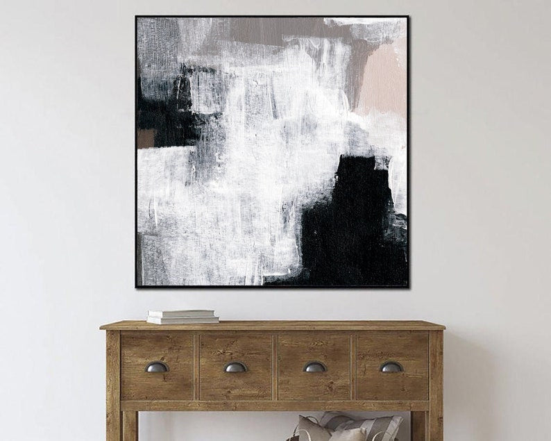 Original Artwork Abstract Painting Black and White Abstract Texture Wall Art Minimalist Art Modern Wall Decor New Home Gift