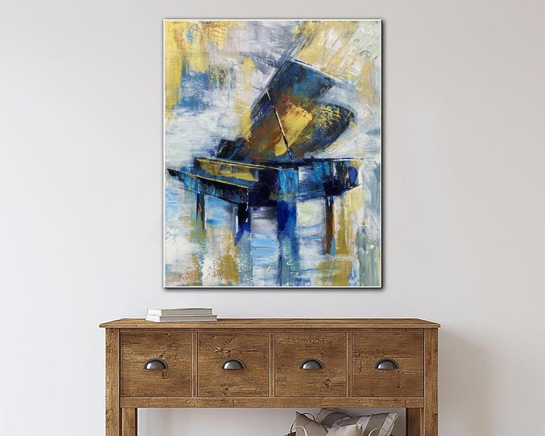 Extra Large Canvas Piano Abstract Painting Canvas Original Modern Painting Acrylic Unique Painting Creative Wall Art for Living Room
