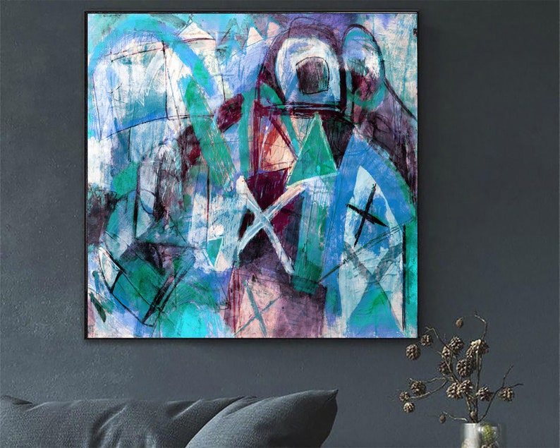 Original Abstract Graffiti Style Paintings On Canvas, Colorful Graffiti Fine Art, Urban Style Painting Textured Wall Art for Indie Room