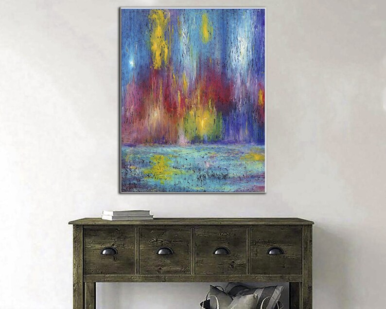 Large Abstract Art Colorful Painting Textured Art Modern Art Oil Painting Wall Art Framed Housewarming Gift Bedroom Decor Office Decor