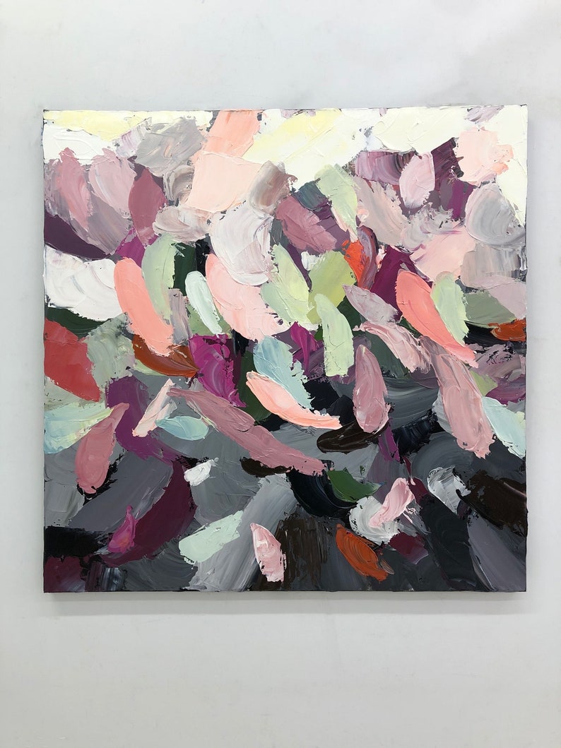 Original Abstrakte Bunte Gemälde auf Leinwand Strukturiertes Ölgemälde Moderne Expressionistische Wandkunst Handgemachtes Gemälde für Wohnzimmer Dekor