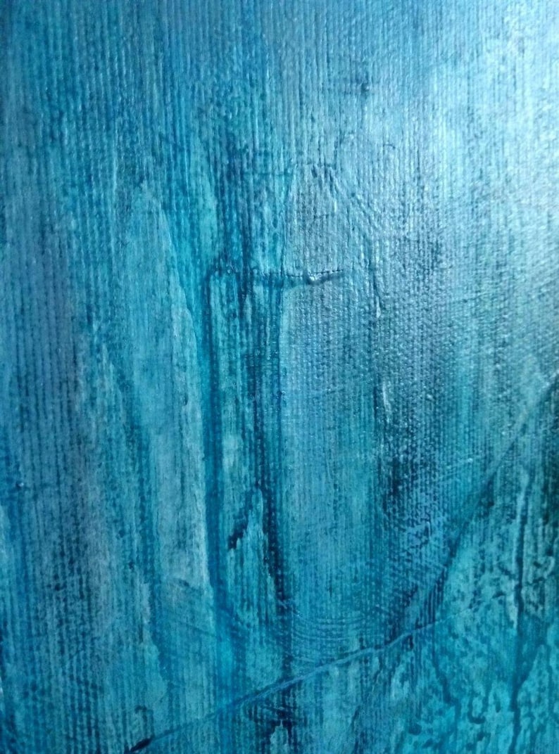 Calming Ocean Abstract Art - Large Blue Canvas Painting for Modern Coastal Decor - Tranquil Wall Art for Living Room or Bedroom