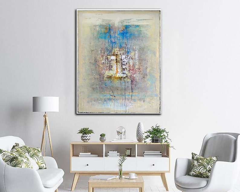 Abstract Oil Painting Neutral Wall Art Gold Painting Pallete Knife Painting Contemporary Wall Art Wall Hanging Decor For Living Room