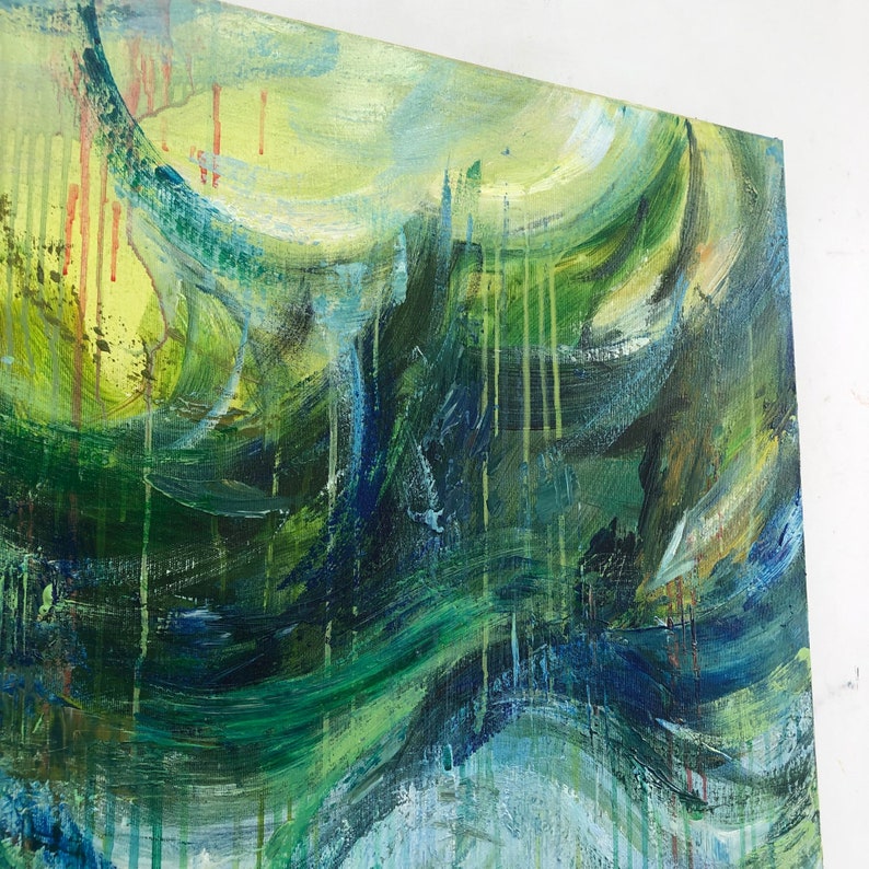 Green Painting Blue Paintings Large Abstract Canvas Art Living Room Art Modern Wall Decor Housewarming Gift Abstract Painting Office Art