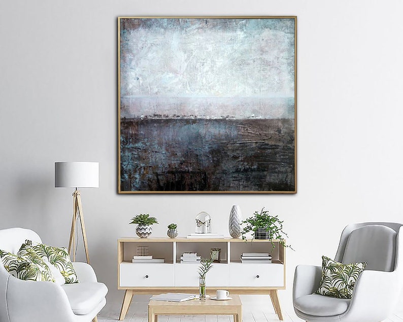Abstract Landscape Seascape Serene Abstract Coastal Art Textured Wall Art Office Wall Decor Nature Wall Art Living Room Wall Art