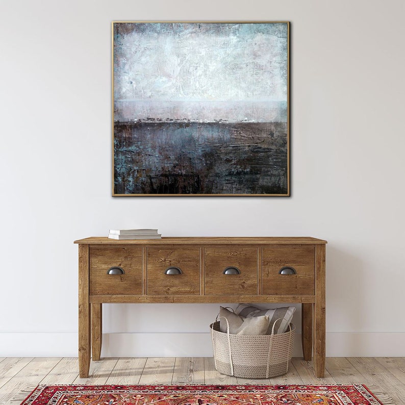 Abstract Landscape Seascape Serene Abstract Coastal Art Textured Wall Art Office Wall Decor Nature Wall Art Living Room Wall Art