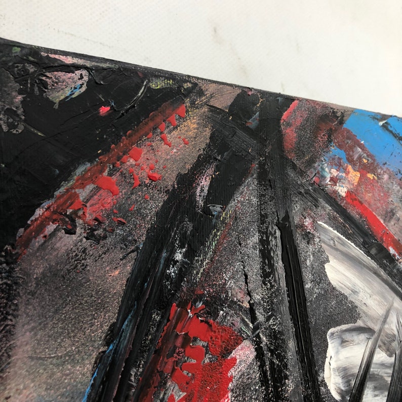 Abstract Red and Black Painting Dynamic Abstraction Soft Bold Strokes Artistic Expression Art Handpainted Artwork