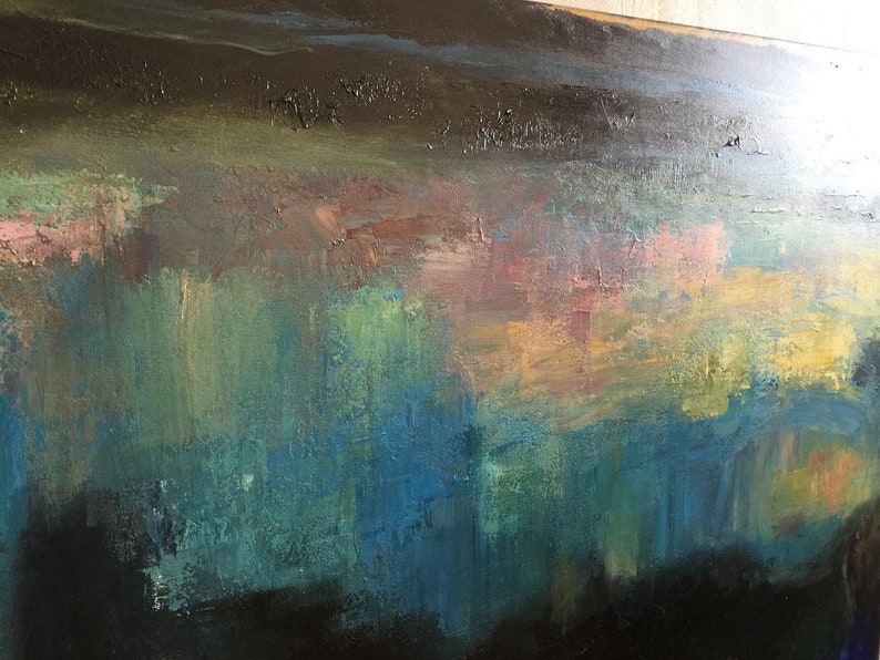 Large Abstract Navy Blue Paintings On Canvas Acrylic Oil Painting Dark Contemporary Art Luxury Painting for Living Room Wall Decor