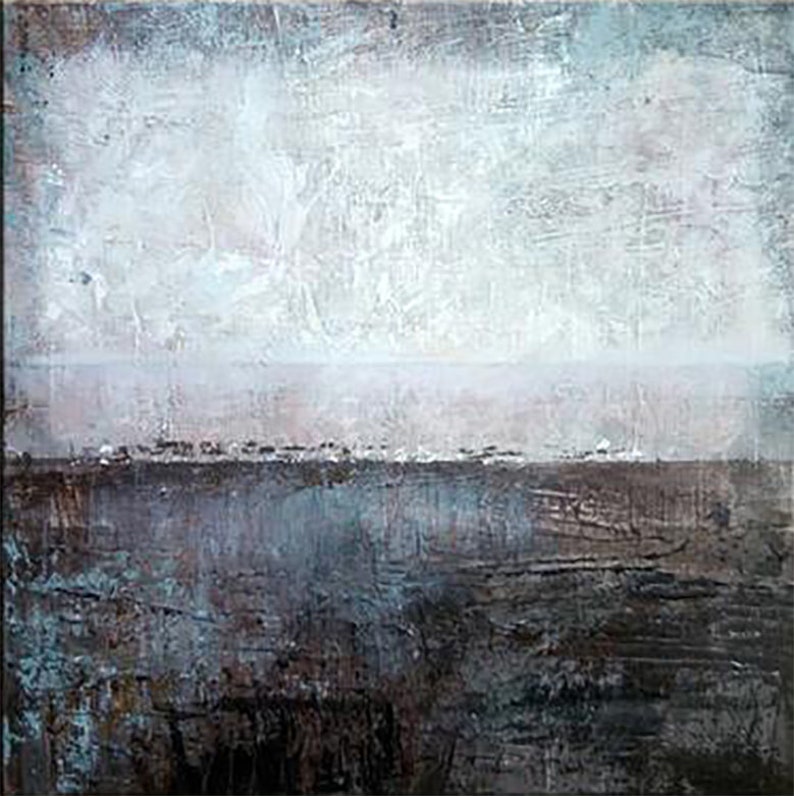 Abstract Landscape Seascape Serene Abstract Coastal Art Textured Wall Art Office Wall Decor Nature Wall Art Living Room Wall Art