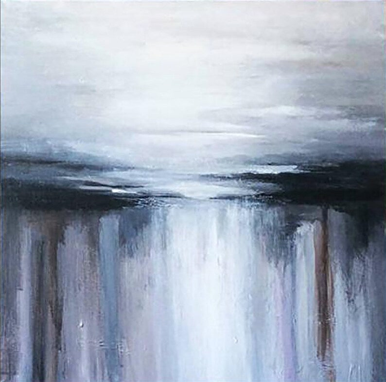 Original Aesthetic Oil Painting On Canvas Abstract Square Wall Hanging Artwork Modern Textured Wall Art Decor for Living Room