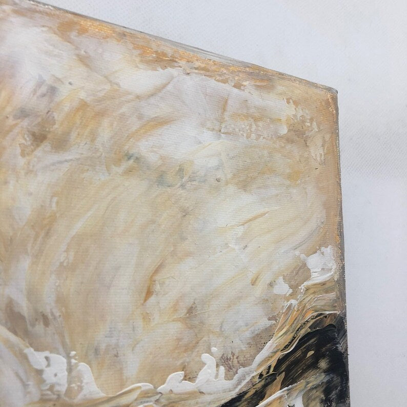 Extra Large Abstract Marble Painting Canvas Art Modern Beige Fine Art Expressionist Painting Hand Painted Art for Living Room Wall Decor