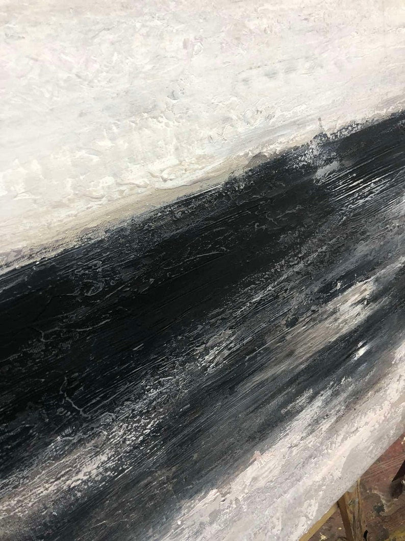 Abstract Painting Black And White Paintings On Canvas Monochrome Minimalist Artwork Modern Oil Painting Wall Art for Home Wall Decor