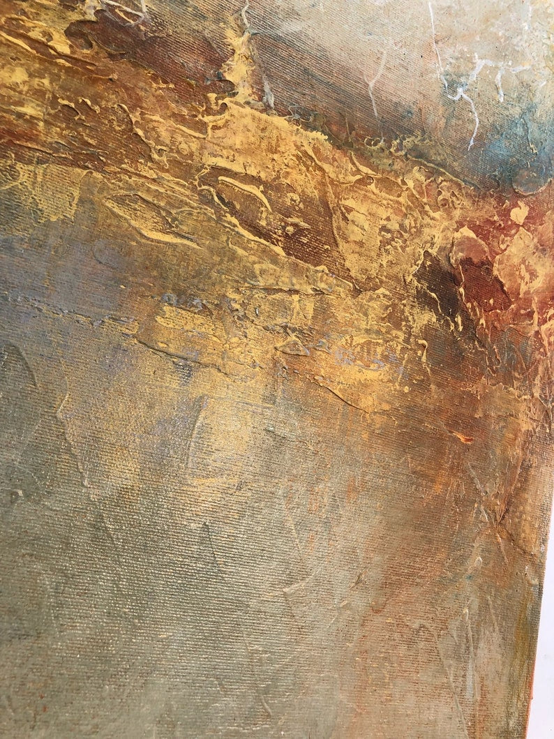 Abstrakt beige maleri på lærred, vægkunst med bladguld, kraftig tekstureret oliemaleri, moderne vægkunst, bestilt maleri til stuen