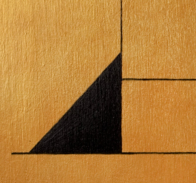 Kräftige geometrische Formen Kunst Schwarz und Gold Wandkunst Linie Wandkunst Einzigartiges Feingemälde Atmosphärische Kunst Individuelles Ölgemälde