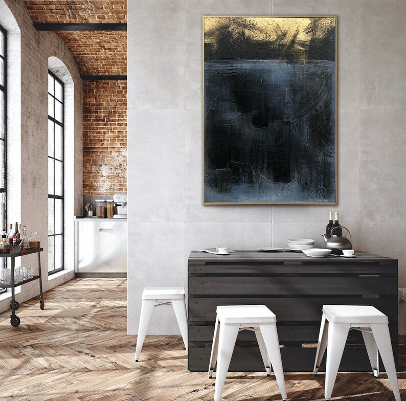 Moody Abstract Art with Dark Palette Abstract Textured Surfaces Painting Shadowy Forms Art Depth and Perception Art Emotion Art Wall Decor