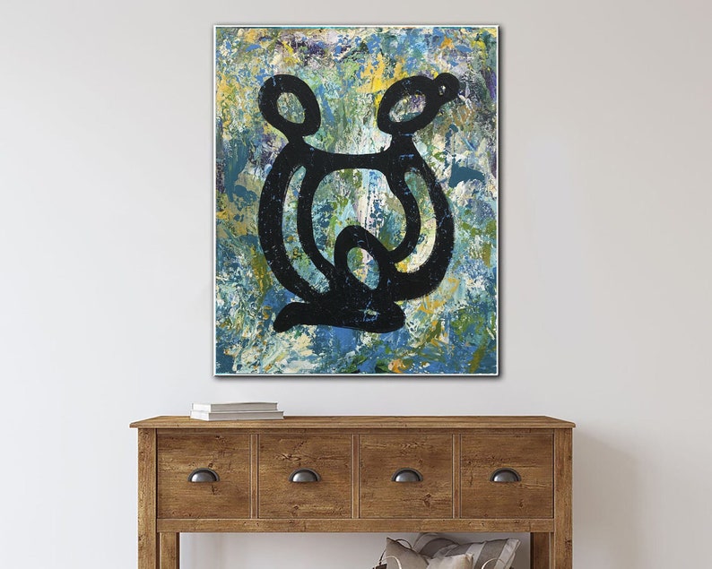 Abstract Painting Modern Art Human Shape on Colorful Canvas Contemporary Wall Decor for Home or Office Living Room Decor Colorful Wall Art