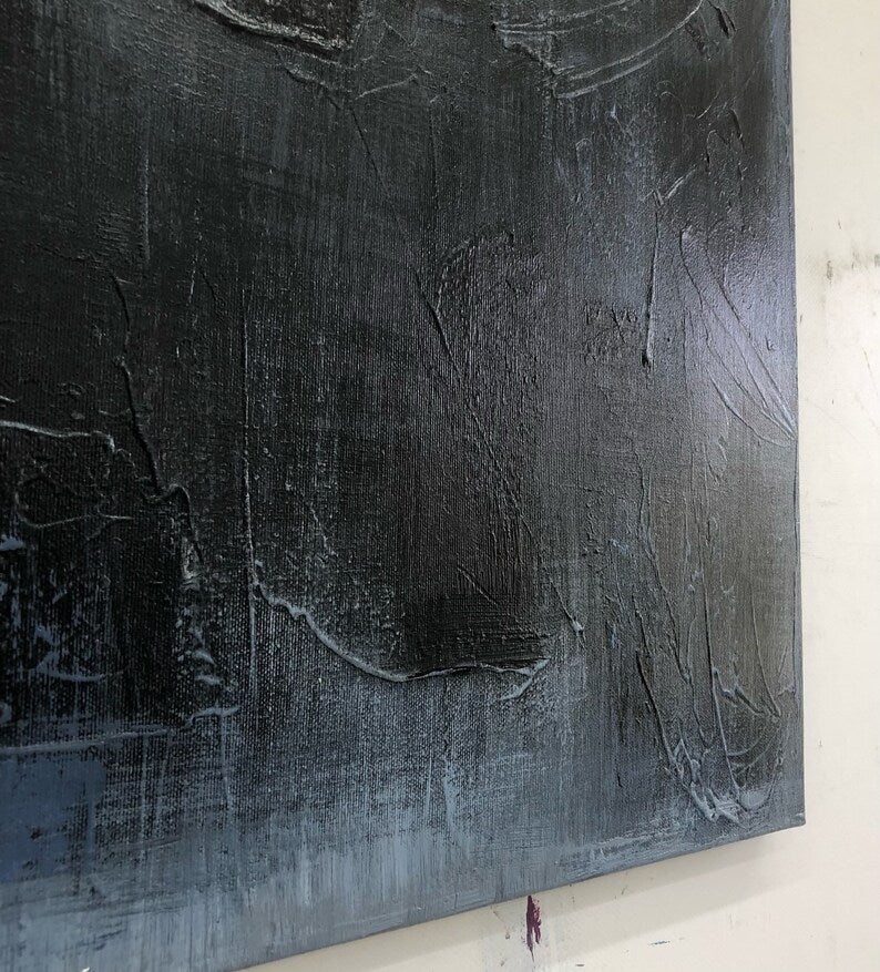 Moody Abstract Art with Dark Palette Abstract Textured Surfaces Painting Shadowy Forms Art Depth and Perception Art Emotion Art Wall Decor