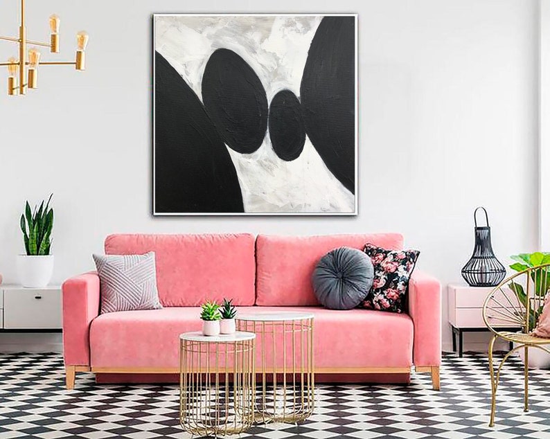 Modern Black and White Abstract Painting - Minimalist Textured Canvas Art, Monochrome Wall Decor, Handmade Artwork for Contemporary Spaces