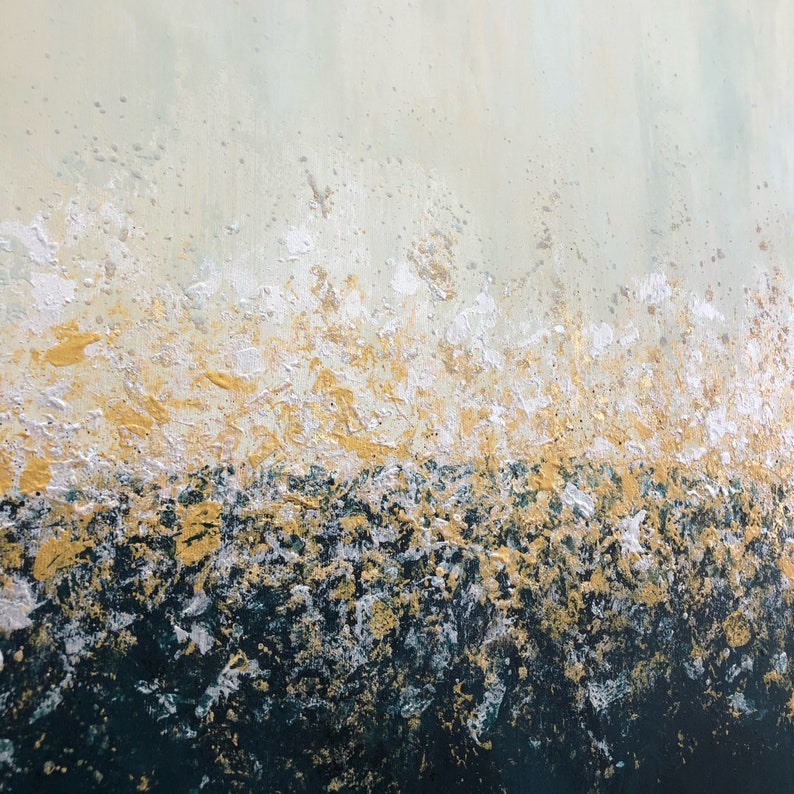 Abstract Gold and Navy Painting - Original Handmade Artwork, Modern Textured Wall Art for Luxurious Home Decor