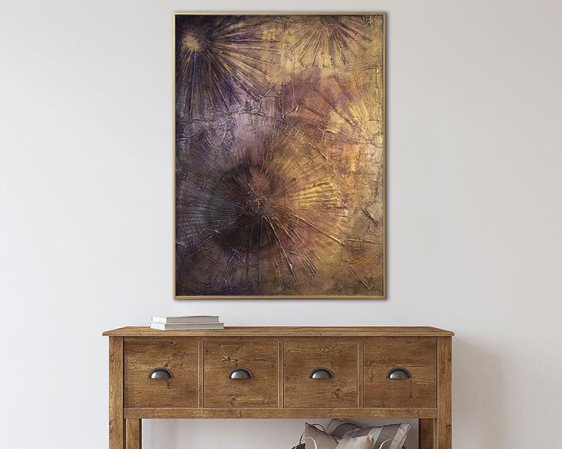 Abstrakt brunt lærredsmaleri beige vægkunst kraftig tekstureret kunstværk knivpaletmaleri monokrom vægkunst til søhusindretning