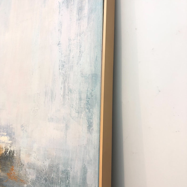 Large Sunset Painting Set of 2 Gray Painting Seascape Canvas Art Acrylic Sunset Wall Art on Canvas Original Artwork Living Room Wall Decor