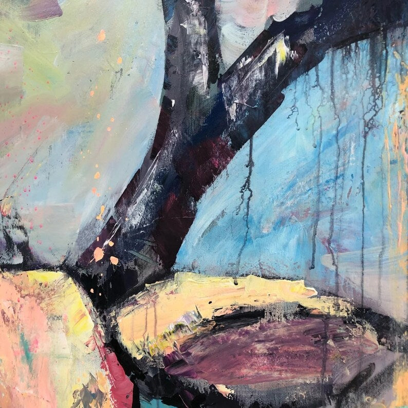 Deer Wall Art Deer, Large Animals Paintings, Deer Abstract Painting, Extra Large Painting, Living Room Wall Art, Abstract Painting On Canvas