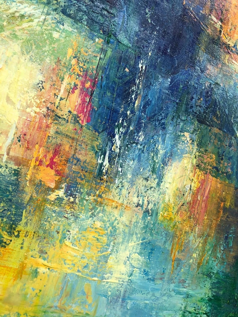 Abstract Painting On Canvas, Sunset Painting on Canvas, Original Artwork, Abstract Art, Clouds Painting, Sky Painting, Living Room Wall Art