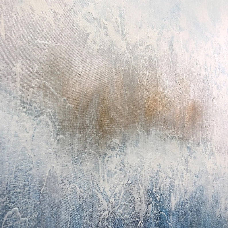 Canvas Painting In The Living Room, Blue Abstract Painting On Canvas, White Abstract Art, Large Abstract Painting, Contemporary Art Abstract