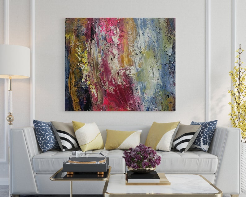 Håndmalet teksturmaleri, stort abstrakt maleri, ekstra stort maleri, originalt lærredsmaleri, originalt moderne maleri