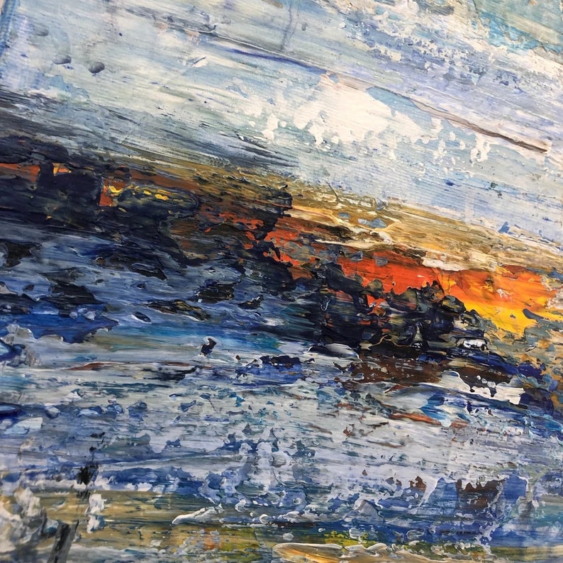 Large Abstract Wall Art Gold Original Abstract Painting, Acrylic On Canvas, Blue Color, Original Modern Huge Acrylic Painting, Interior Art