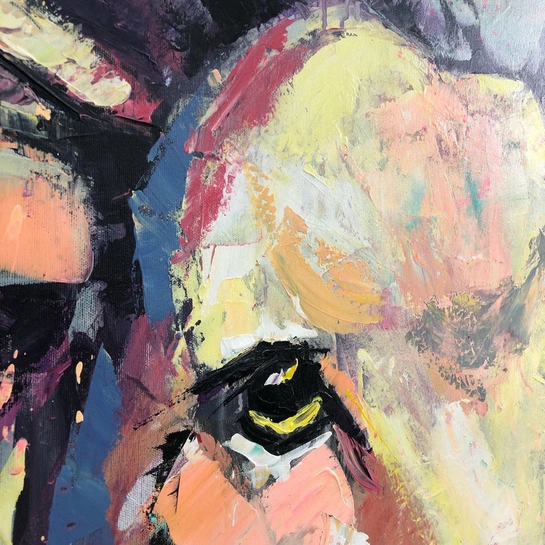 Deer Wall Art Deer, Large Animals Paintings, Deer Abstract Painting, Extra Large Painting, Living Room Wall Art, Abstract Painting On Canvas