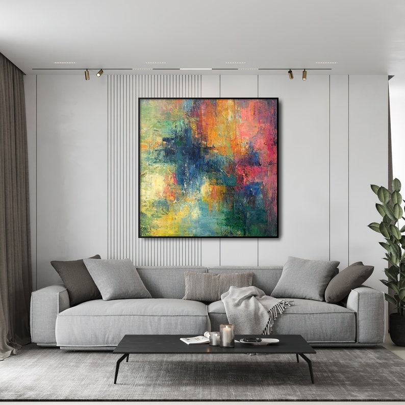 Abstract Painting On Canvas, Sunset Painting on Canvas, Original Artwork, Abstract Art, Clouds Painting, Sky Painting, Living Room Wall Art