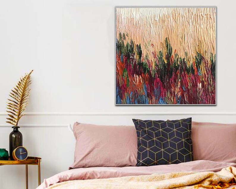 Original Painting Large Abstract Paintings On Canvas Acrylic Landscape Painting Canvas Thick Colorful Oil Living Room Wall Art Canvas