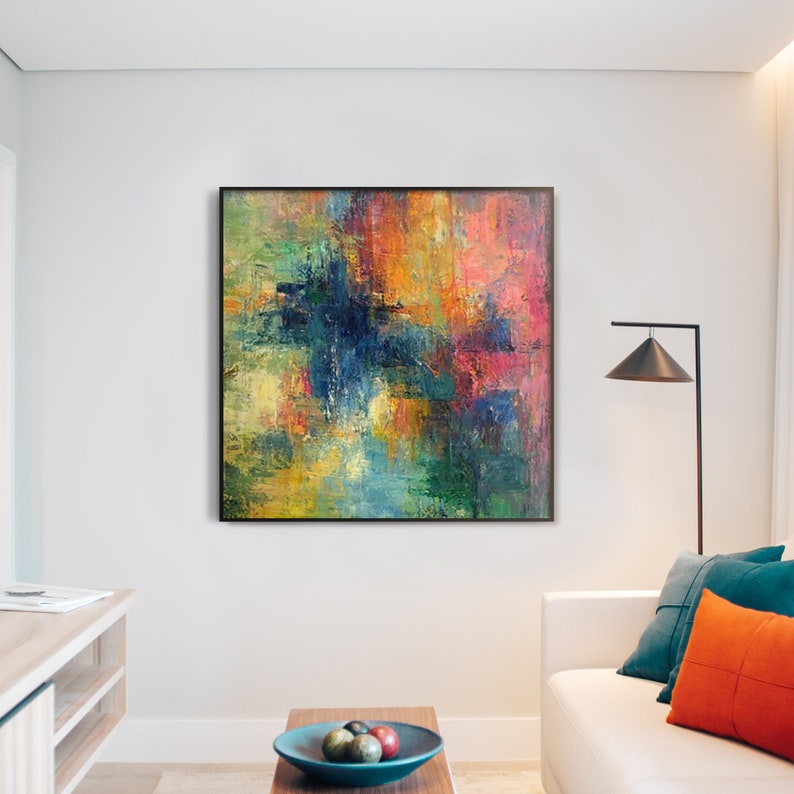 Abstract Painting On Canvas, Sunset Painting on Canvas, Original Artwork, Abstract Art, Clouds Painting, Sky Painting, Living Room Wall Art