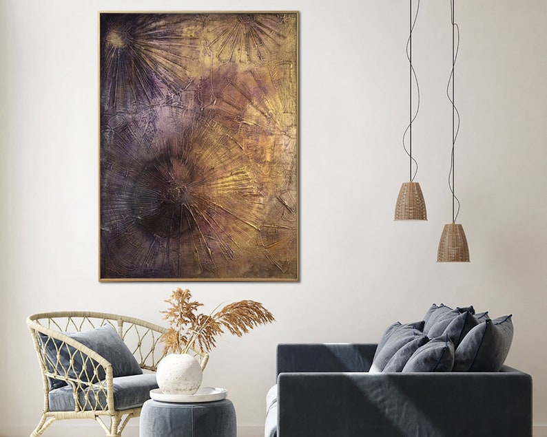 Abstrakt brunt lærredsmaleri beige vægkunst kraftig tekstureret kunstværk knivpaletmaleri monokrom vægkunst til søhusindretning