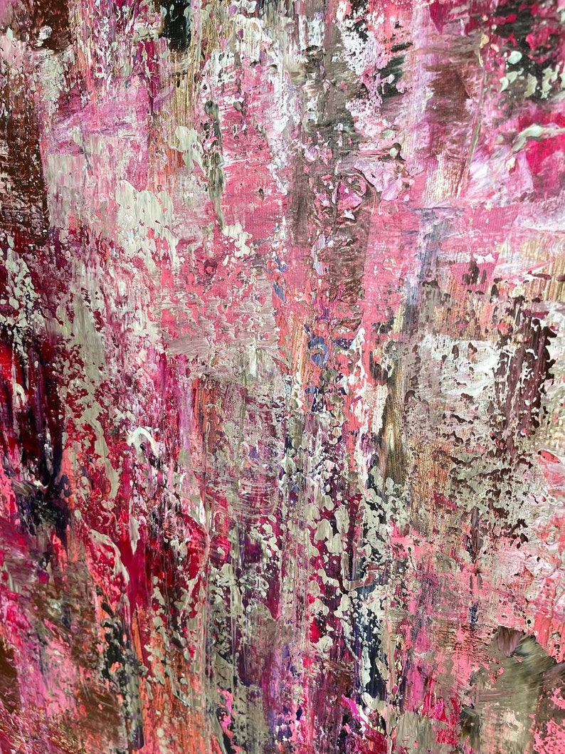 Pink Painting Abstract Textured Wall Art Canvas Large Wall Art for Living Room Contemporary Modern Decor Original Abstract Painting