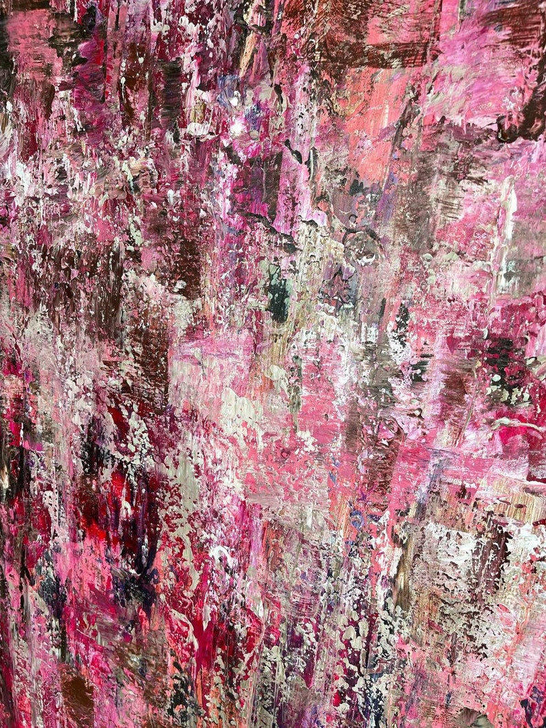 Pink Painting Abstract Textured Wall Art Canvas Large Wall Art for Living Room Contemporary Modern Decor Original Abstract Painting