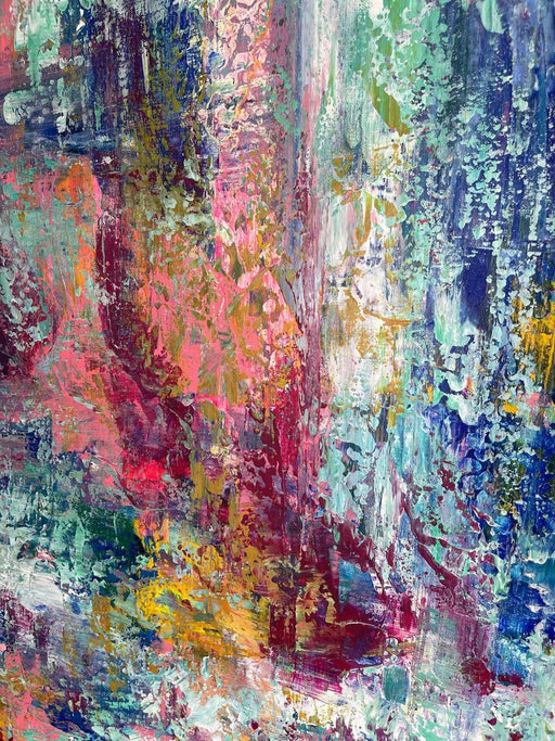 Original Colorful Set Of 2 Acrylic Painting On Canvas Textured AbstractWall Art for Home Decor RAINBOW NOISE